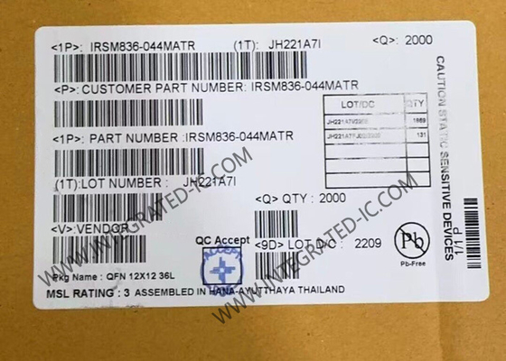 IRSM836-044MA وحدات IGBT للسيارات 250 فولت CIPOS Nano ثلاثة مراحل وحدة الطاقة الذكية