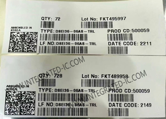 DSEI36-06AS-TRL الدوائر المتكاملة الصمغ المصلح الديود 600 فولت الديود البيتاكسيال الاسترداد السريع