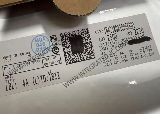 شريحة الدائرة المتكاملة INA2180A1QDGKRQ1، مضخم استشعار التيار 350 كيلو هرتز، VSSOP8