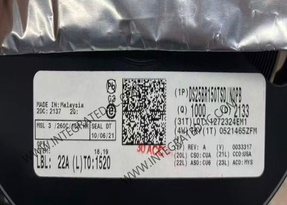 DS25BR150TSD رقاقة الدائرة المتكاملة القناة الواحدة 3.125Gbps LVDS بوفر WSON-8