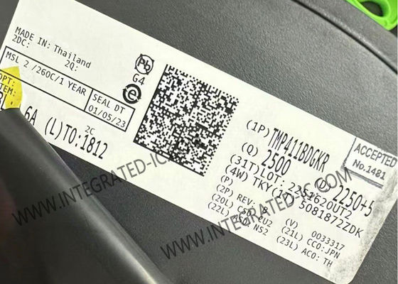 TMP411BDGKR أجهزة استشعار IC أجهزة استشعار الحرارة عن بعد ومحلية مع N-عامل وتصحيح المقاومة المتسلسلة