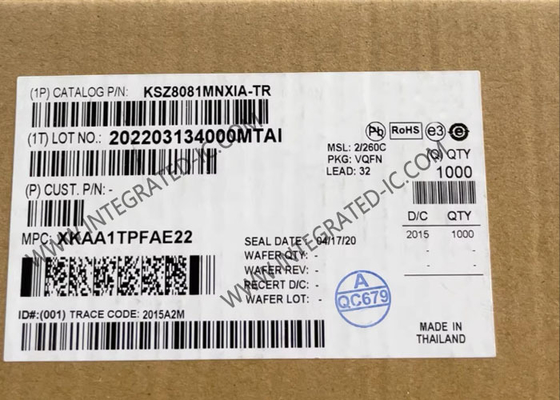 KSZ8081MNXIA رقاقة الدائرة المتكاملة طبقة المادية جهاز الإرسال والاستقبال IC السطح جبل