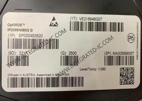 IPD088N06N3G شريحة دائرة متكاملة 60 فولت 50 أمبير N-قناة واحدة MOSFET الترانزستورات TO-252-3