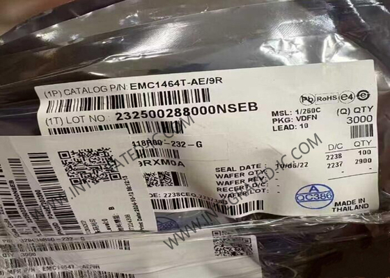 مستشعر درجة الحرارة SMBus عالي الدقة 4 قنوات IC EMC1464T-AE/9R