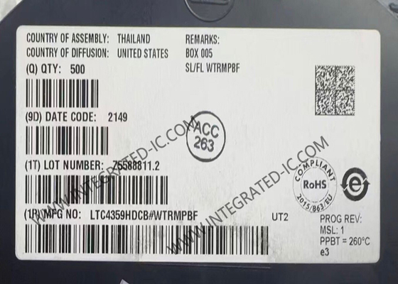 شريحة الدائرة المتكاملة LTC4359HDCB، وحدة تحكم الصمام الثنائي المثالي من 4 فولت إلى 80 فولت، DFN6