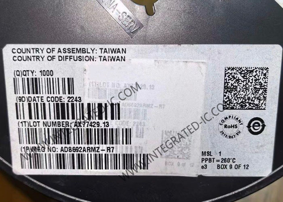 AD8692ARMZ رقاقة الدوائر المتكاملة منخفضة التكلفة منخفضة الضوضاء مكبرات تشغيل CMOS RRO