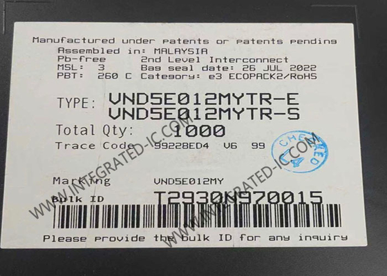 شريحة الدائرة المتكاملة VND5E012MYTR 52A مزدوجة القناة عالية الجانب PowerSSO-36