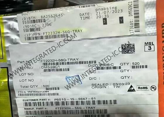 شريحة الدوائر المتكاملة FT2232H-56Q 70mA جهاز تحكم USB مزدوج عالي السرعة VQFN56