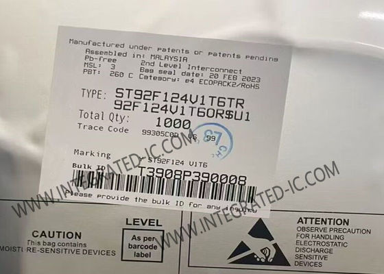 ST92F124V1T6 متحكم دقيق MCU 8 بت 24 ميجاهرتز بجهد واحد فلاش MCU في حزمة LQFP100