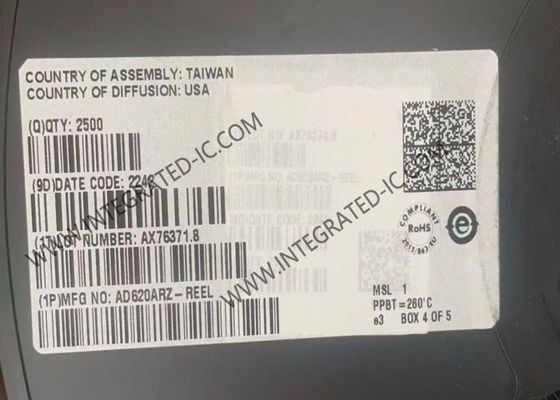 شريحة الدائرة المتكاملة AD620ARZ مضخم قياس منخفض التكلفة ومنخفض الطاقة مع مكاسب مضبوطة