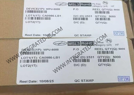 جهاز استشعار MPU-6000 IC ذو 6 محاور MEMS لتتبع الحركة مع جيروسكوب ثلاثي المحاور في حزمة QFN24