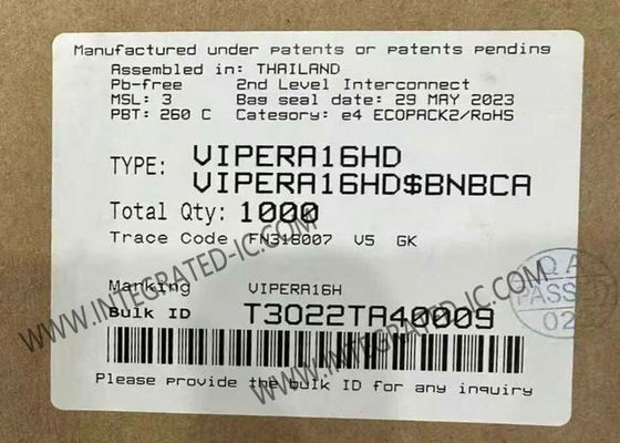 شريحة الدائرة المتكاملة VIPERA16HD مع محول جهد عالٍ 6 واط، مقاومة انهيار 800 فولت، وتردد تشغيل 60 كيلو هرتز