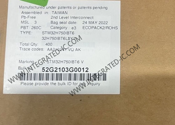 STM32H750IBT6 وحدة التحكم الدقيقة مع سرعة 480 ميغا هرتز 128KB FLASH و 1.62V إلى 3.6V الجهد التشغيلي