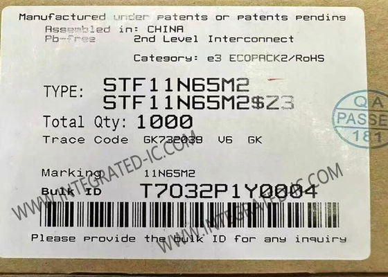 STF11N65M2 650V 7A 0.68Ω ترانزستور MOSFET للطاقة من النوع N مع تقنية MDmesh M2