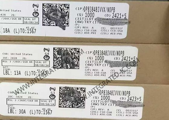 DP83848IVVX/NOPB رقاقة إيثرنت، جهاز إرسال واستقبال طبقة فيزيائية لإيثرنت بمنفذ واحد، LQFP48