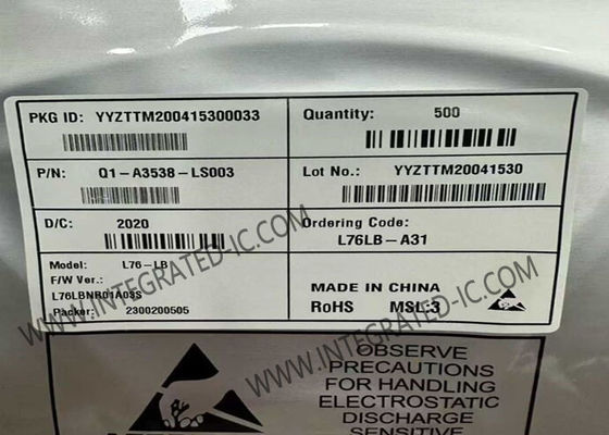 وحدة اتصالات لاسلكية L76LB-A31 GNSS بجهد 2.8 فولت إلى 4.3 فولت مع 33 قناة تتبع و 99 قناة اقتناء