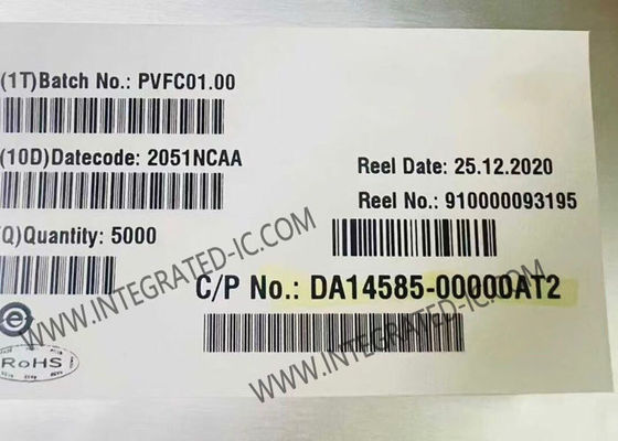 DA14585-00000AT2 SmartBond BT 5.0 SoC مع ذاكرة وصول عشوائي (RAM) بسعة 96 كيلوبايت وحزمة QFN40 لتطبيقات الدوائر المتكاملة بتقنية البلوتوث منخفضة الطاقة