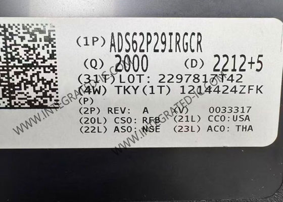 شريحة الدائرة المتكاملة ADS62P29IRGCR بدقة 12 بت ومعدل أخذ عينات 250 MSPS ADC مع حزمة 64 QFN مدمجة