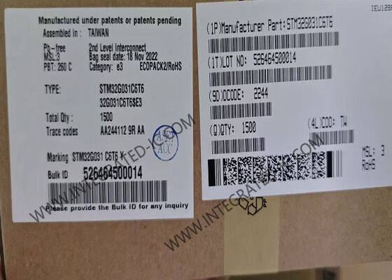 وحدة التحكم الدقيقة أحادية النواة 32 بت رقاقة STM32G031C6T6 48-LQFP متحكم MCU