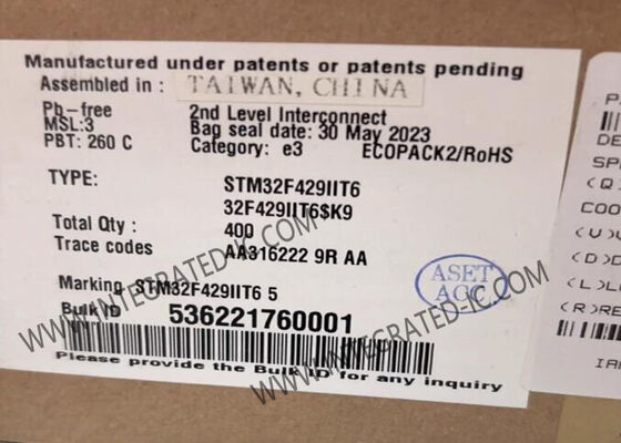 رقاقة الدائرة المتكاملة STM32F429IIT6 متحكم IC 180MHz أحادي النواة LQFP176