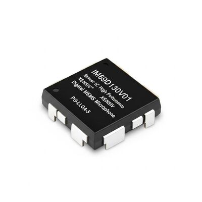 IM69D130V01 مستشعر ميكروفون MEMS رقمي IC مع 69 ديسيبل SNR و 130 ديسيبل SPL خطية إخراج عالية باستخدام تقنية MEMS ذات اللوحة الخلفية المزدوجة