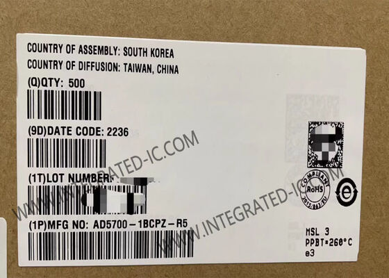 شريحة الدائرة المتكاملة AD5700-1BCPZ 464uA مودم HART أحادي الشريحة منخفض الطاقة مع توافق طبقة HART الفيزيائية والتركيب السطحي