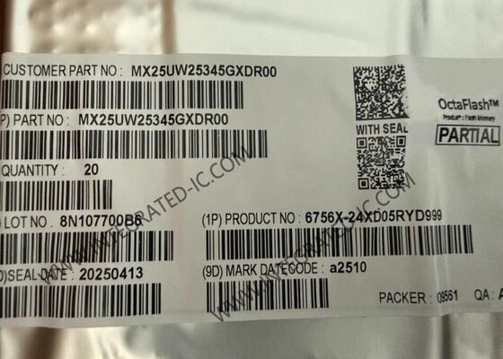 MX25UW25345GXDR00 1.8 فولت 256 ميجابت ذاكرة فلاش NOR للسيارات شريحة ذاكرة NOR تسلسلية