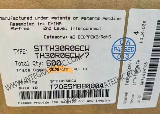 STTH30R06CW 600 فولت 30 أمبير صمام ثنائي مقوم عالي الجهد سريع التبديل رقاقة دائرة متكاملة