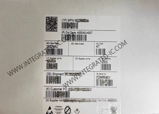 AS5040-ASST مستشعر IC دوار مع دقة 10 بت وزاوية تشغيل 360 درجة وسرعة دوران قصوى تبلغ 30000 دورة في الدقيقة