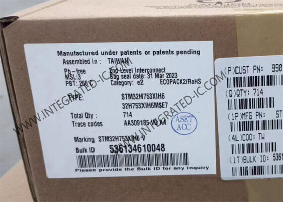 وحدة تحكم دقيقة ARM STM32H753XIH6 IC مع حزمة 265-TFBGA، و 168 I/O، و RTC منخفض الطاقة