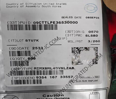 Mُعالج دقيق MIMX8ML4DVNLZAB MCU، معالج دقيق 4 نوى، 64 بت، مع سرعة تصل إلى 1.8 جيجاهرتز في حزمة LFBGA548