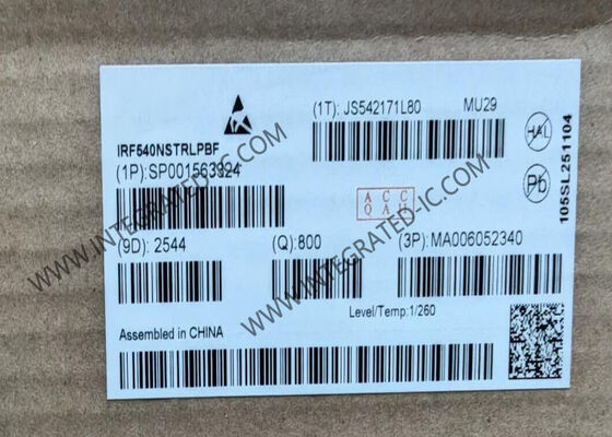 IRF540NSTRLPBF الطاقة MOSFET 100V ترانزستور N-Channel واحد مع 33A تيار استنزاف مستمر ومقاومة 44mOhm