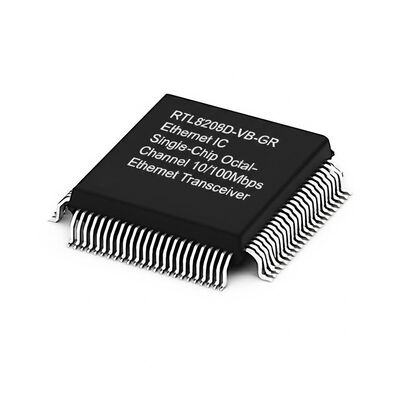 RTL8208D-VB-GR شريحة إيثرنت ثمانية القنوات، 8 منافذ، 10/100 ميجابت في الثانية، جهاز إرسال واستقبال إيثرنت مع واجهة RS8MII