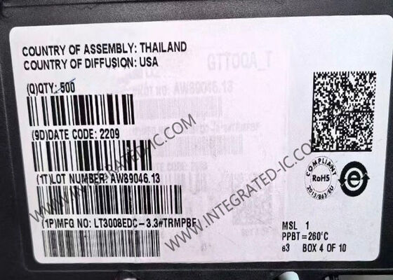 شريحة الدائرة المتكاملة LT3008EDC-3.3 تيار الخرج 20mA جهد الإدخال 45V منظم جهد خطي LDO 3.3V