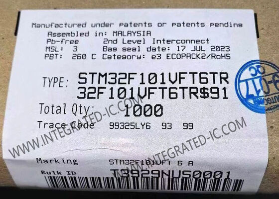 وحدة تحكم دقيقة STM32F101VFT6TR مع نواة ARM Cortex-M3 بتردد 36 ميجاهرتز وذاكرة فلاش 768 كيلو بايت