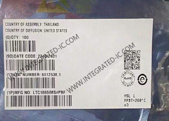 LTC1865IMS 16-Bit 250Ksps 2-Channel ADC رقاقة الدوائر المتكاملة في حزمة MSOP-10