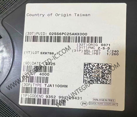 TJA1100HN IC Ethernet للسيارات 100BASE-T1 متوافقة مع AEC-Q100 Grade 1 جهاز استقبال PHY المؤهل مع 3.1V ~ 3.5V Voltage Supply