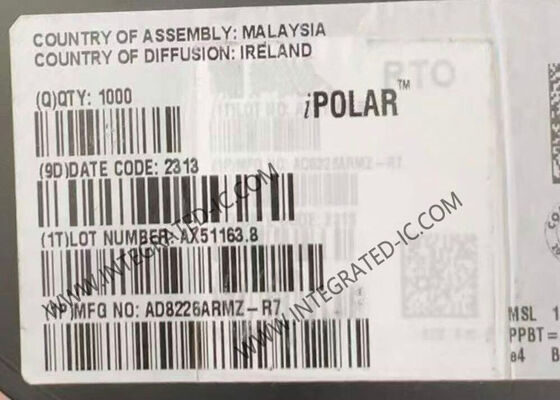 AD8226ARMZ مكبر أجهزة IC الشريحة مع نطاق إمداد واسع الخروج السكك الحديدية إلى السكك الحديدية وعرض النطاق الترددي 1.5 ميغاهرتز