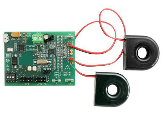 EVALSTPM34 الحلول المدمجة STPM34 مجلس تقييم قياس الطاقة مزدوج المراحل