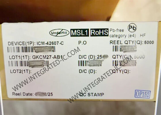 مستشعر حركة MEMS عالي الأداء بستة محاور ICM-42607-C مع استهلاك طاقة منخفض ودقة ADC 16 بت