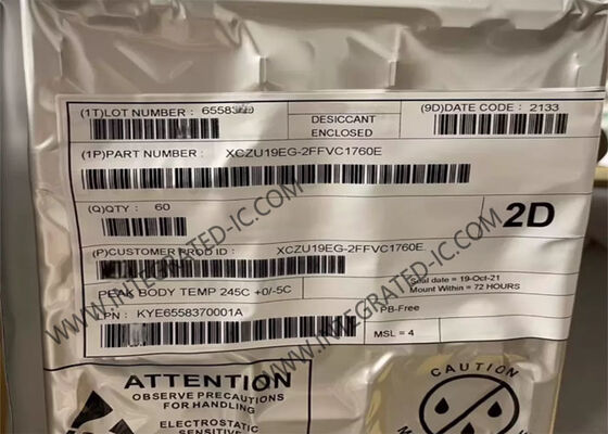 XCZU19EG-2FFVC1760E مجموعة بوابة قابلة للبرمجة في الميدان FPGA مع 256 كيلوبايت من ذاكرة الوصول العشرة بت 200KSPS ADC ومعدلات بيانات 6.0Gb / s