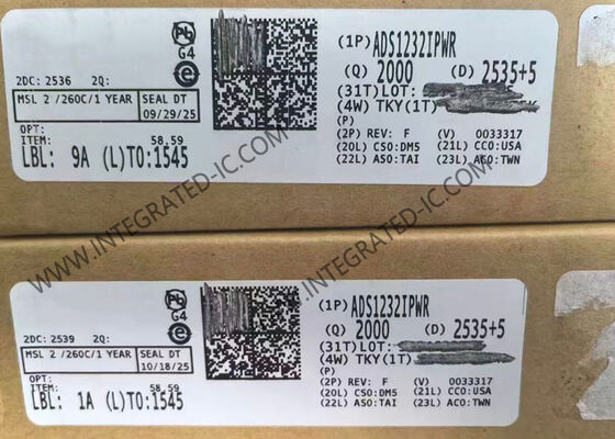 شريحة دائرة متكاملة محول دلتا-سيجما 24 بت ثنائي القناة ADS1232IPWR لأجهزة استشعار الجسر
