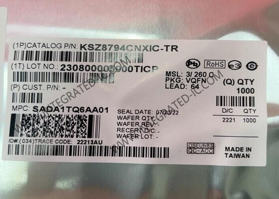 KSZ8794CNXIC Ethernet IC 4-Port Managed Ethernet Switch Chip في حزمة QFN-64