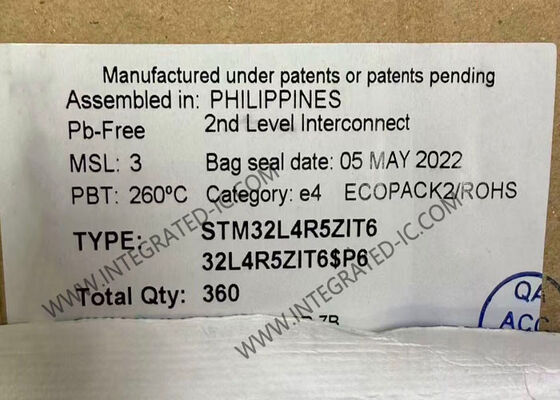 متحكم دقيق STM32L4R5ZIT6 MCU أحادي النواة 32 بت مع ذاكرة فلاش 2 ميجابايت وحزمة LQFP 144