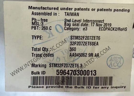STM32F207ZET6 32 بت ARM microcontroller MCU مع سرعة 120MHz في حزمة 144-LQFP