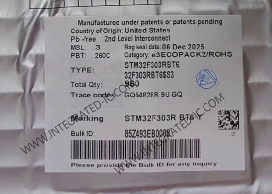 STM32F303RBT6 وحدة التحكم الدقيقة MCU 72 MHz 128KB Flash MCU المدمج LQFP-64