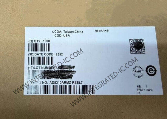 شريحة الدائرة المتكاملة AD8310ARMZ، مكبر لوغاريتمي 95 ديسيبل، MSOP8، كاشفات طاقة الترددات الراديوية
