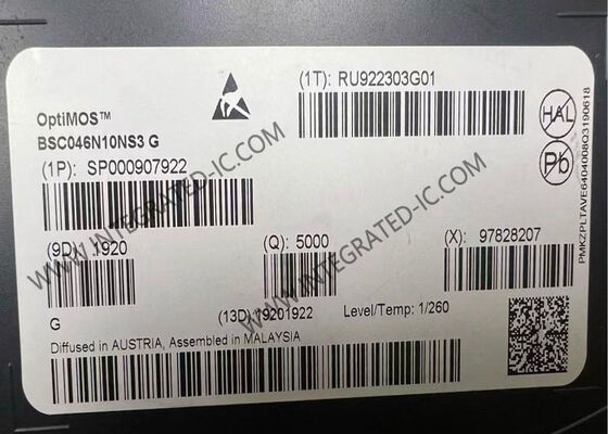 BSC046N10NS3G شريحة الدوائر المتكاملة 100 فولت OptiMOS ™ 3 سلسلة ترانزستورات الطاقة MOSFET ذات القناة N