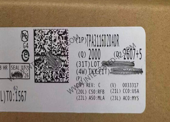 شريحة IC لمضخم الصوت من الفئة D TPA3116D2DADR مع نطاق من 4.5 فولت إلى 26 فولت وإخراج 50 وات × 2 @ 4 أوم يتميز بسماعات ™SpeakerGuard