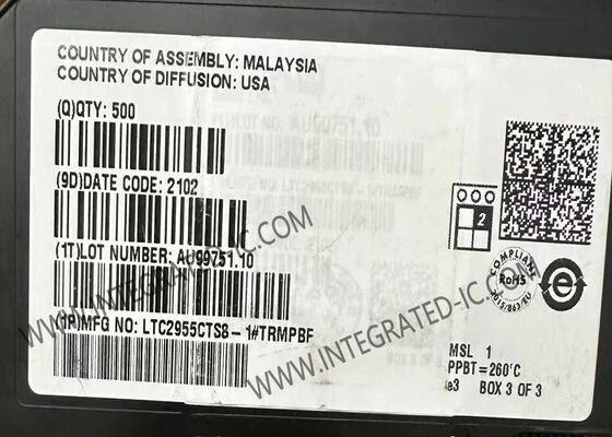 شريحة دائرة متكاملة LTC2955CTS8-1، متحكم تشغيل/إيقاف بزر ضغط، مع نطاق جهد دخل واسع من 1.5 فولت إلى 36 فولت وتيار إمداد منخفض يبلغ 1.2 ميكرو أمبير